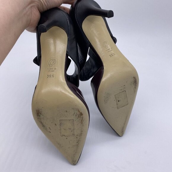 M. Gemi The Cima Pointed Toe Pumps Black Burgundy Leather Heels - Picture 12 of 12